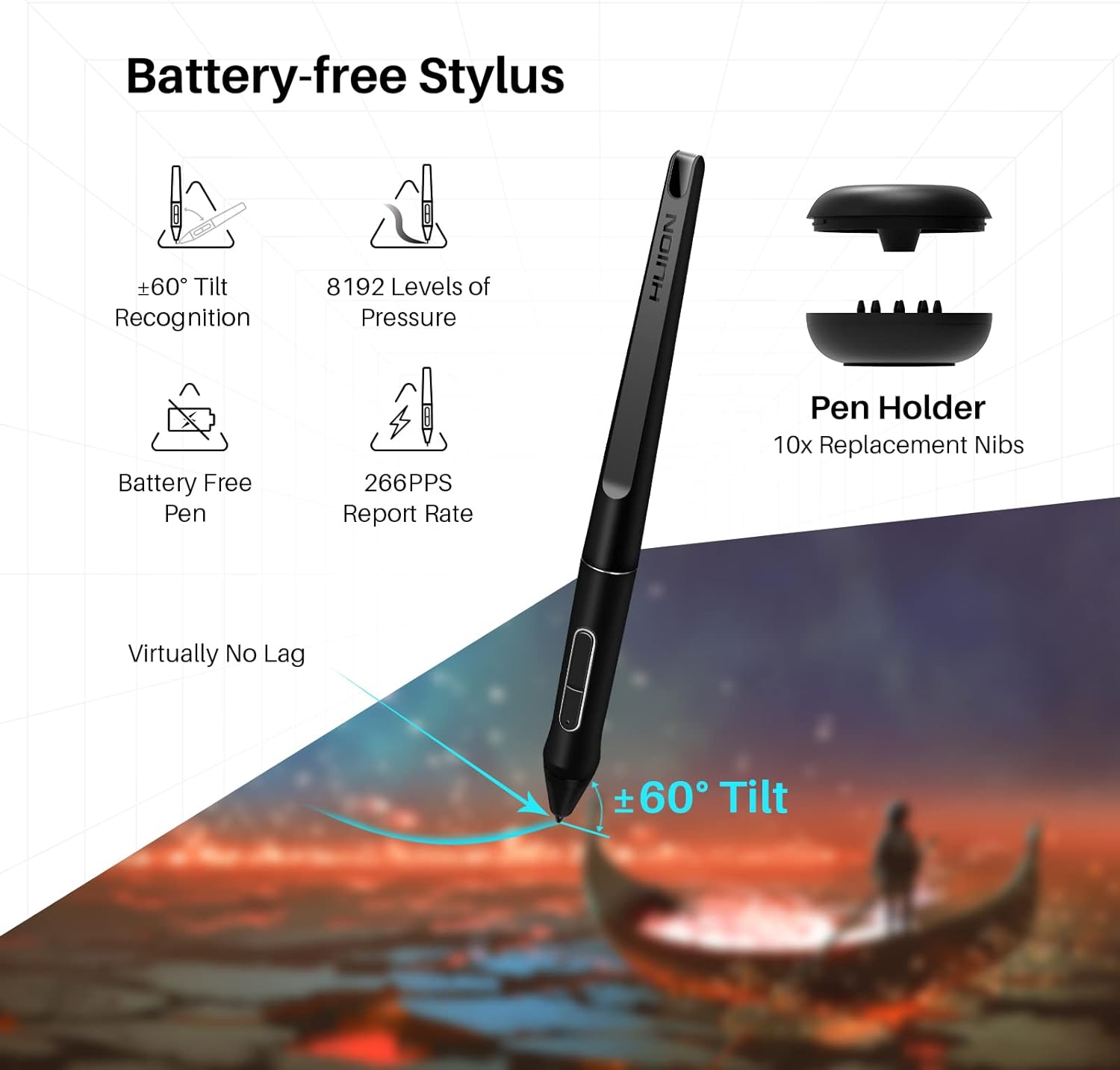 HUION KAMVAS Pro 16 Drawing Tablet with Screen, 15.6 inch Pen Display Anti-Glare Glass 6 Shortcut Keys Adjustable Stand, Graphics Tablet for Drawing, Writing, Design, Work with Windows, Mac and Linux 3 HUION KAMVAS Pro 16 Drawing Tablet with Screen, 15.6 inch Pen Display Anti-Glare Glass 6 Shortcut Keys Adjustable Stand, Graphics Tablet for Drawing, Writing, Design, Work with Windows, Mac and Linux - Image 3