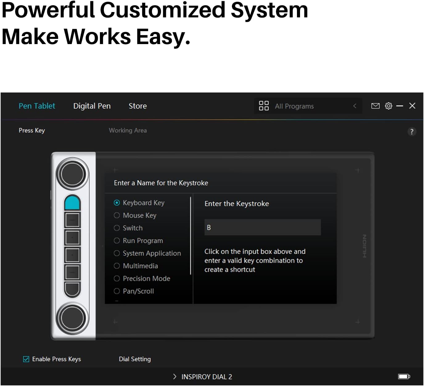HUION Inspiroy Dial 2 Bluetooth Wireless Graphics Drawing Tablet with Dual Dials Battery-Free Stylus PW517 for Digital Art and Graphics Design, Compatible with Mac, Windows, Linux, Android 7 HUION Inspiroy Dial 2 Bluetooth Wireless Graphics Drawing Tablet with Dual Dials Battery-Free Stylus PW517 for Digital Art and Graphics Design, Compatible with Mac, Windows, Linux, Android - Image 7