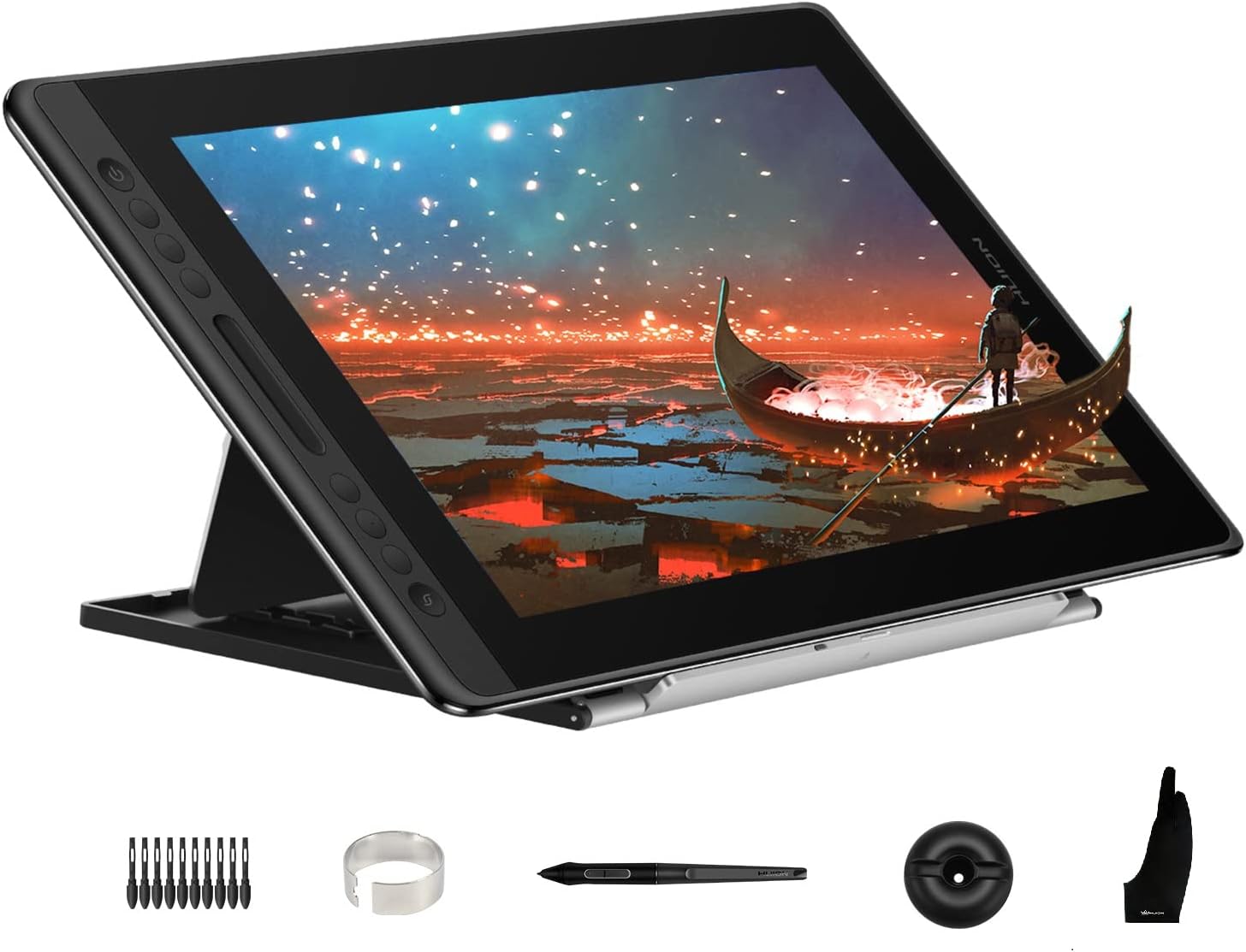 HUION KAMVAS Pro 16 Drawing Tablet with Screen, 15.6 inch Pen Display Anti-Glare Glass 6 Shortcut Keys Adjustable Stand, Graphics Tablet for Drawing, Writing, Design, Work with Windows, Mac and Linux 1