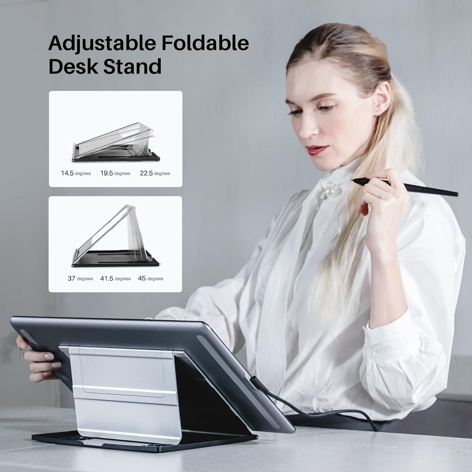 HUION KAMVAS Pro 16 Drawing Tablet with Screen, 15.6 inch Pen Display Anti-Glare Glass 6 Shortcut Keys Adjustable Stand, Graphics Tablet for Drawing, Writing, Design, Work with Windows, Mac and Linux 2 HUION KAMVAS Pro 16 Drawing Tablet with Screen, 15.6 inch Pen Display Anti-Glare Glass 6 Shortcut Keys Adjustable Stand, Graphics Tablet for Drawing, Writing, Design, Work with Windows, Mac and Linux - Image 2