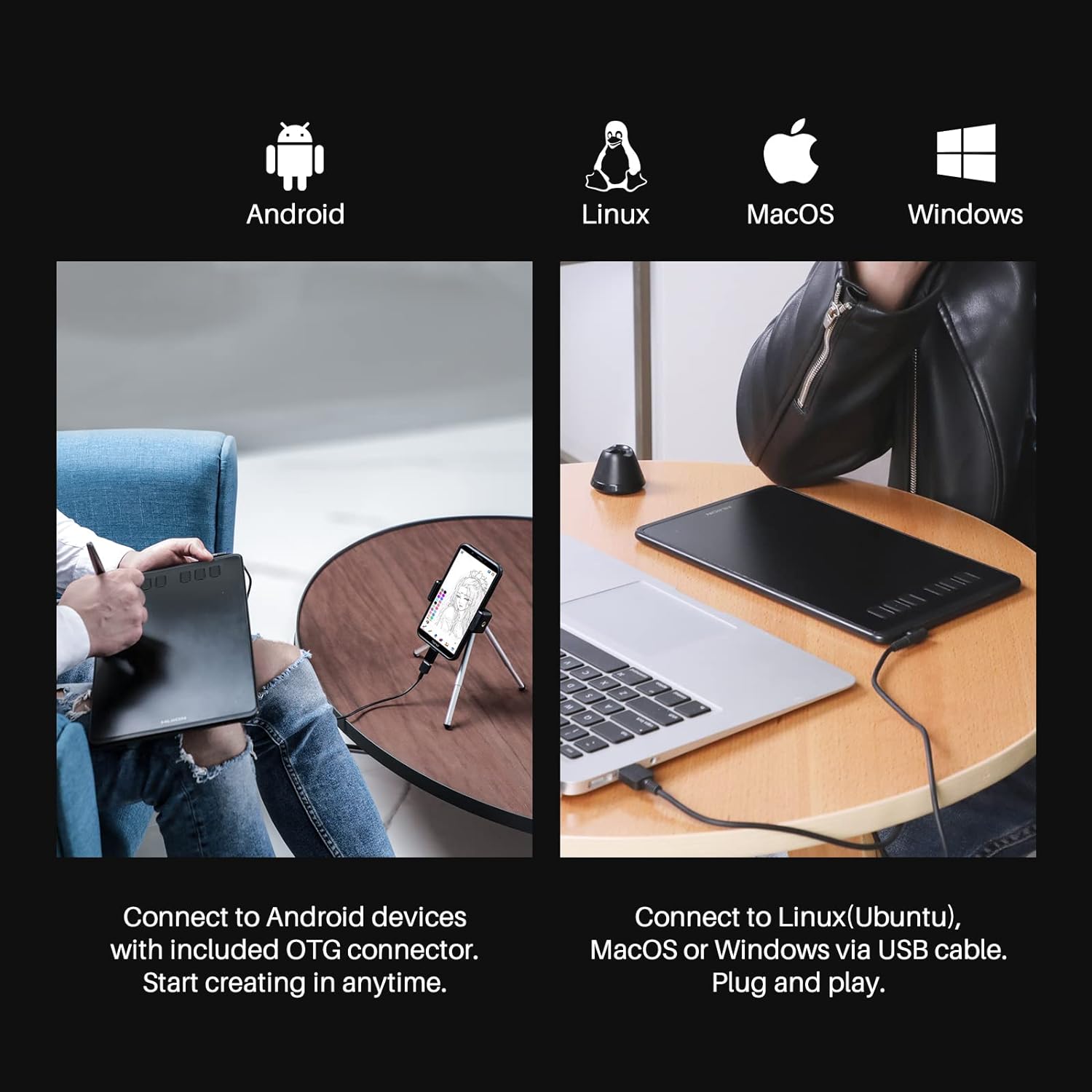 HUION Inspiroy H640P Drawing Tablet, 6x4 inch Art Tablet with Battery-Free Stylus, 8192 Pen Pressure, 6 Hot Keys, Graphics Tablet for Drawing, Writing, Design, Teaching, Work with Mac, PC & Mobile 4 HUION Inspiroy H640P Drawing Tablet, 6x4 inch Art Tablet with Battery-Free Stylus, 8192 Pen Pressure, 6 Hot Keys, Graphics Tablet for Drawing, Writing, Design, Teaching, Work with Mac, PC & Mobile - Image 4