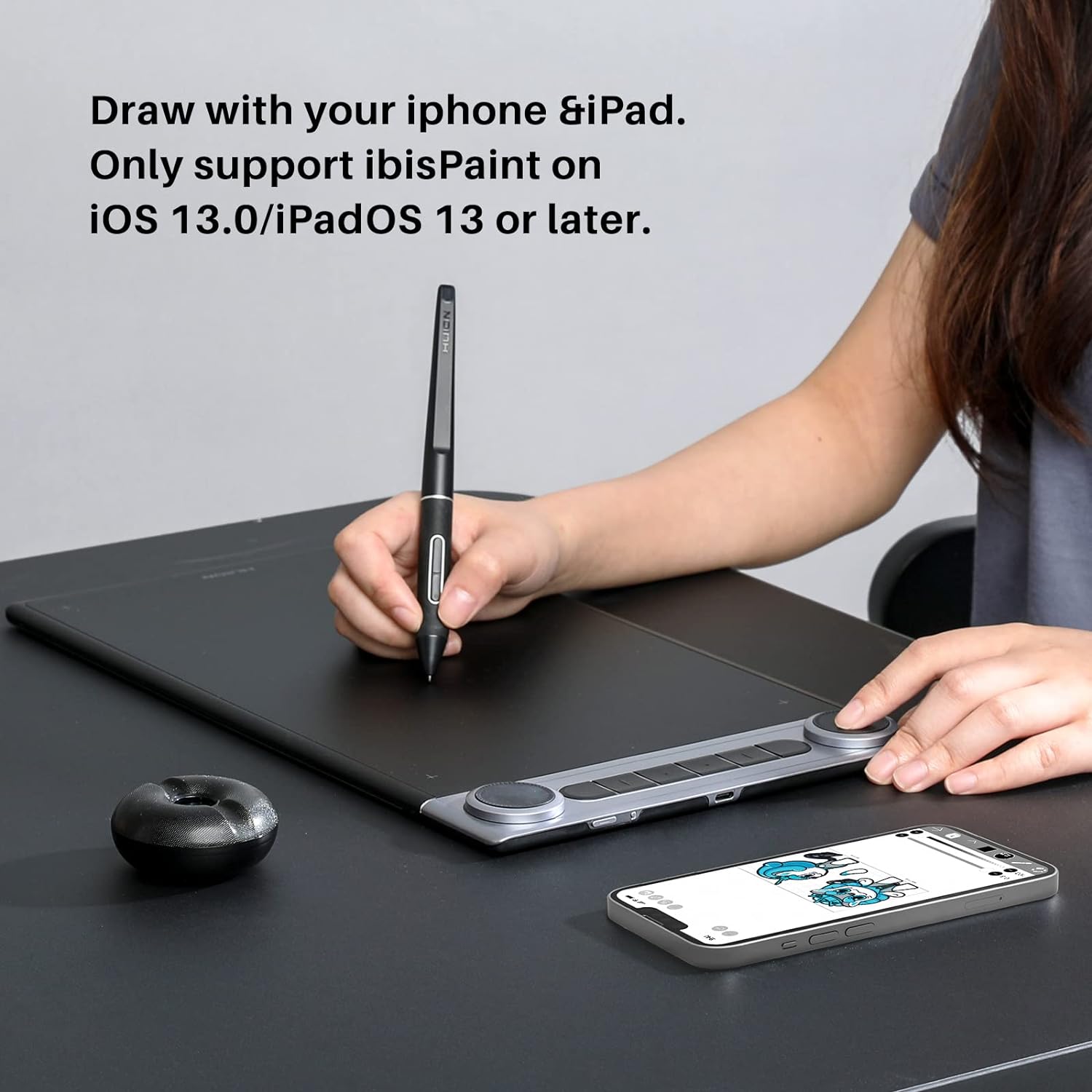 HUION Inspiroy Dial 2 Bluetooth Wireless Graphics Drawing Tablet with Dual Dials Battery-Free Stylus PW517 for Digital Art and Graphics Design, Compatible with Mac, Windows, Linux, Android 8 HUION Inspiroy Dial 2 Bluetooth Wireless Graphics Drawing Tablet with Dual Dials Battery-Free Stylus PW517 for Digital Art and Graphics Design, Compatible with Mac, Windows, Linux, Android - Image 8