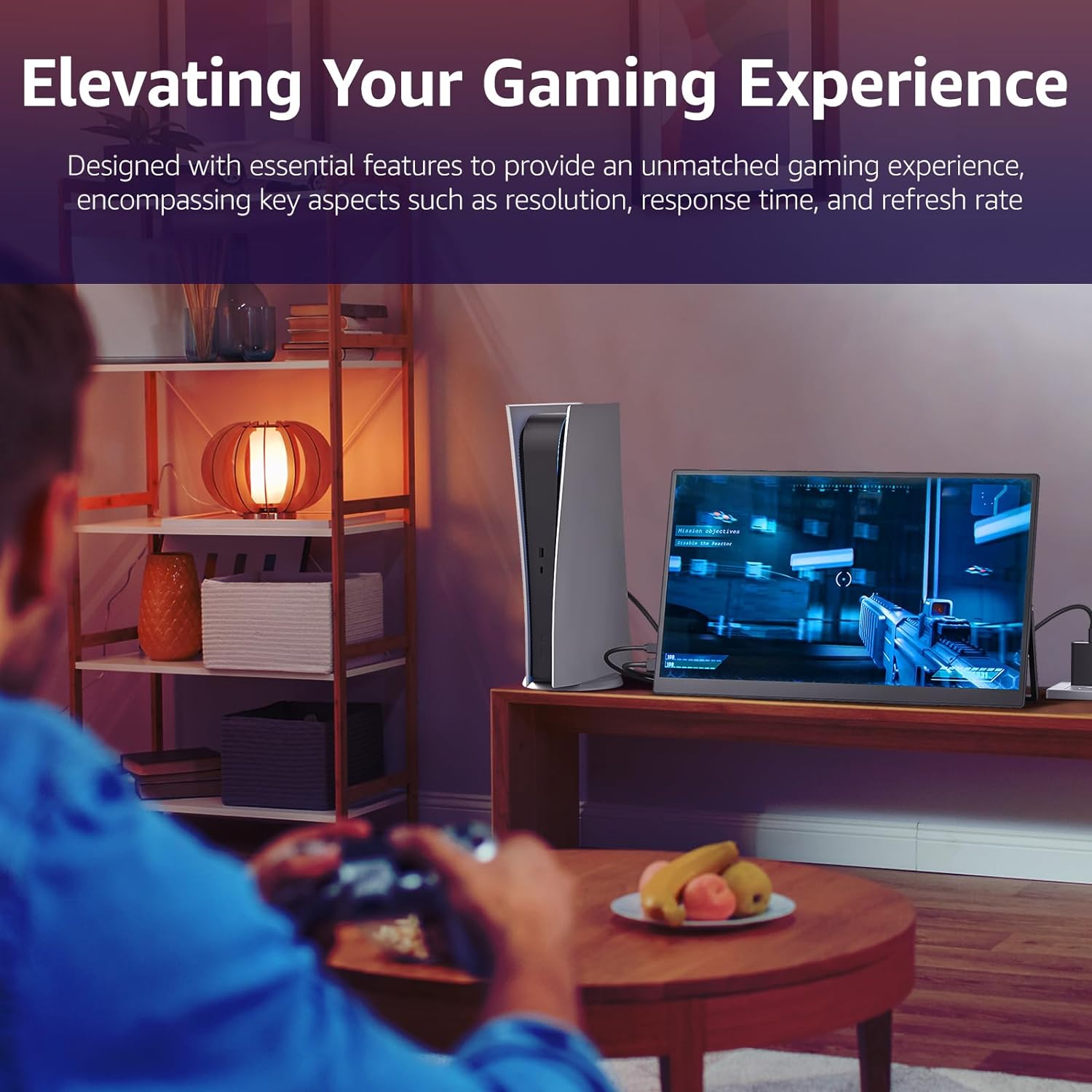 VisionOwl Large Portable Monitor-18.5 Inch Computer Gaming Display 100Hz 120% sRGB FHD 1080P USB-C HDMI IPS Screen for Laptop MacBook Surface PC PS4/PS5 Xbox with Kickstand VESA Mountable Speakers 3 VisionOwl Large Portable Monitor-18.5 Inch Computer Gaming Display 100Hz 120% sRGB FHD 1080P USB-C HDMI IPS Screen for Laptop MacBook Surface PC PS4/PS5 Xbox with Kickstand VESA Mountable Speakers - Image 3