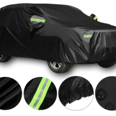 Universal SUV/Sedan Full Car Covers Outdoor Waterproof Sun Rain Snow Protection UV Car Zipper Design Black Car Case Cover M-XXL