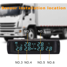 Solar Truck TPMS Tire Pressure Monitor 6 External Sensor LCD Display Car Tire Pressure Monitoring Tyre Temperature Alarm System
