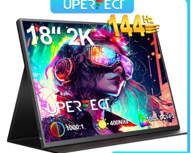 UPERFECT UGame B118 2K 144Hz Portable Gaming Monitor 100% DCI-P3 FreeSync HDR Computer Display HDMI USB C IPS Screen for Laptop 2 UPERFECT UGame B118 2K 144Hz Portable Gaming Monitor 100% DCI-P3 FreeSync HDR Computer Display HDMI USB C IPS Screen for Laptop - Image 2