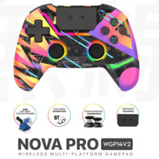 FANTECH NOVA PRO WGP14V2 Gaming Controller Anti-Drift Hall Effect Sticks and Force-switchable Tirgger Wireless Gamepad for PS4