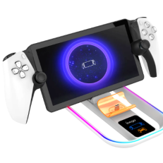 for PlayStation Portal Game Console Charger for PS5 Game Controller Charger with Colorful RGB Light