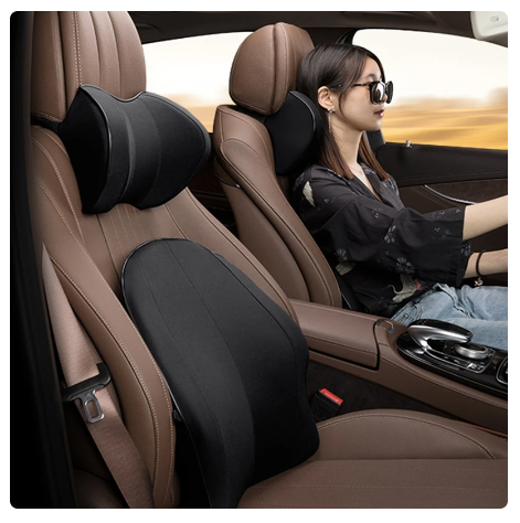 Car Seat Head Neck Rest Massage Auto Pillow Space Memory Neck Headrest Car Vehicular Pillow Seat Headrest Accessories 1