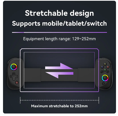 Hot Sale D8 Telescopic Gaming Controller Streaming Gamepad for Tablet Android iOS PS3 PS4 Switch PC Joystick with Hall Trigger 18 Hot Sale D8 Telescopic Gaming Controller Streaming Gamepad for Tablet Android iOS PS3 PS4 Switch PC Joystick with Hall Trigger - Image 18