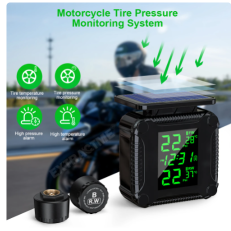 Extractme Tire Pressure Monitoring System Colorful Display Wireless TPMS Motorcycle Solar Charge Tyre Temperature Alarm Sensor