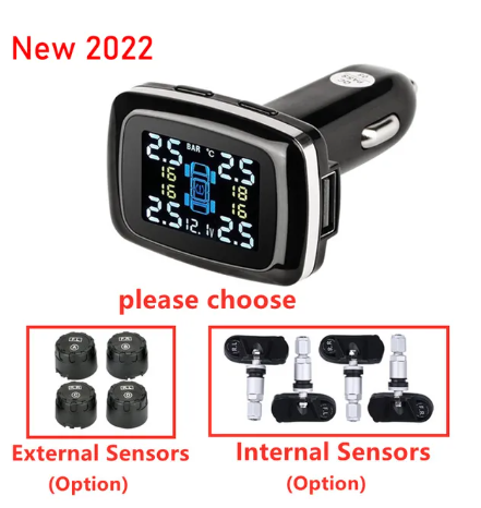 Car TPMS Cigarette Lighter Wireless Universal TPMS USB Digital tpms Tire Pressure Alarm System 4 External Internal Sensor 3 Car TPMS Cigarette Lighter Wireless Universal TPMS USB Digital tpms Tire Pressure Alarm System 4 External Internal Sensor - Image 3