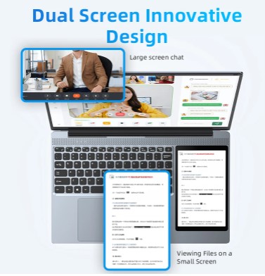 Dual Screen Gaming Laptops 15 .6" IPS + 7'' Touch Windows 11 Intel Celeron N5095 16GB RAM 512GB SSD Notebook Computer 4 Dual Screen Gaming Laptops 15 .6" IPS + 7'' Touch Windows 11 Intel Celeron N5095 16GB RAM 512GB SSD Notebook Computer - Image 4