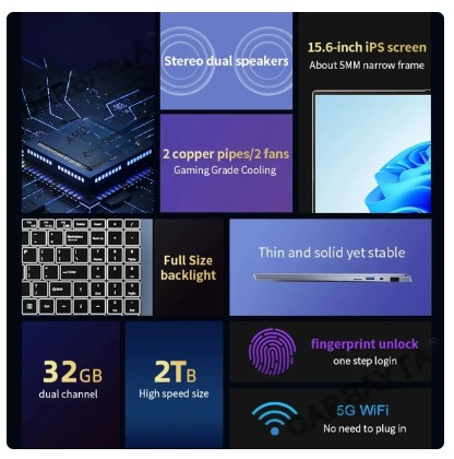 2024 MAX 64GB RAM 2TB SSD Metal Gaming Laptop 15.6 Inch IPS Screen Intel AMD Ryzen 9 4900H Notebook RJ45 Windows 10 11 Pro 3 2024 MAX 64GB RAM 2TB SSD Metal Gaming Laptop 15.6 Inch IPS Screen Intel AMD Ryzen 9 4900H Notebook RJ45 Windows 10 11 Pro - Image 3