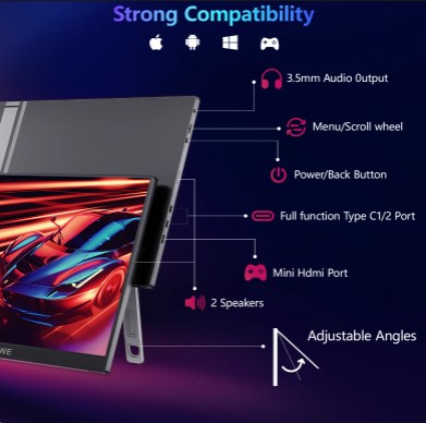 New Trending 120hz 16 inch Gaming Portable Monitor for Laptop, 1200P Display LCD FHD External Second Computer Screen for Phone 3 New Trending 120hz 16 inch Gaming Portable Monitor for Laptop, 1200P Display LCD FHD External Second Computer Screen for Phone - Image 3