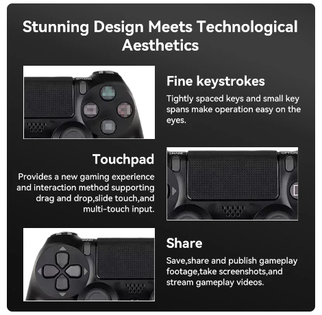 Wireless Bluetooth Controller Grip Somatic Vibration Trigger Feedback Holiday Gifts Game for Sony Family Gatherings for ps4 5 Wireless Bluetooth Controller Grip Somatic Vibration Trigger Feedback Holiday Gifts Game for Sony Family Gatherings for ps4 - Image 5