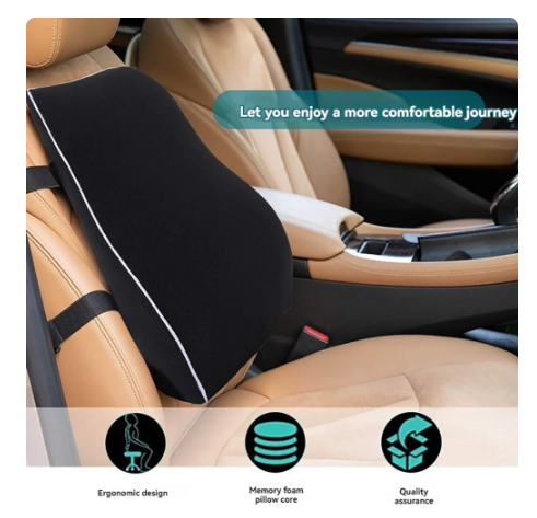 Lumbar Support Pillow Memory Foam Relieve Back Pain Car Seat Waist Cushion Soft Comfortable For Office Home Car Color Black 5 Lumbar Support Pillow Memory Foam Relieve Back Pain Car Seat Waist Cushion Soft Comfortable For Office Home Car Color Black - Image 5