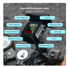 Motorcycle TPMS Tire Pressure Monitoring System 2 Tyre Pressure External Sensors Solar Power TPMS Tire Pressure Alarm Monitor