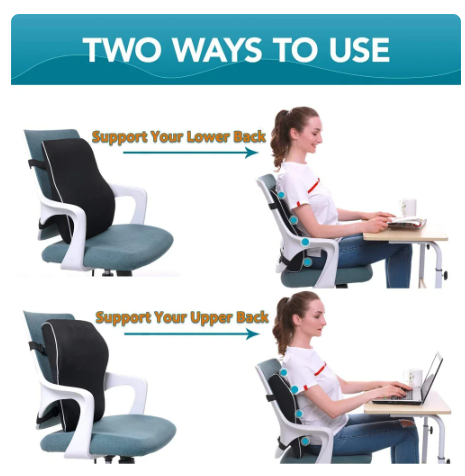 Lumbar Support Pillow Memory Foam Relieve Back Pain Car Seat Waist Cushion Soft Comfortable For Office Home Car Color Black 6 Lumbar Support Pillow Memory Foam Relieve Back Pain Car Seat Waist Cushion Soft Comfortable For Office Home Car Color Black - Image 6