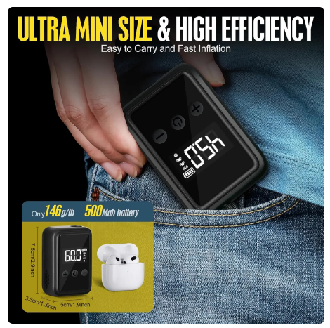 Bike Pump Electric Portable Bicycle Pump, 150 PSI Mini Tire Pump with Digital PSI Pressure Gauge, Tire Inflator Bike Air Pump Au 6 Bike Pump Electric Portable Bicycle Pump, 150 PSI Mini Tire Pump with Digital PSI Pressure Gauge, Tire Inflator Bike Air Pump Au - Image 6