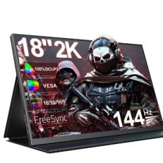UPERFECT UGame B118 2K 144Hz Portable Gaming Monitor 100% DCI-P3 FreeSync HDR Computer Display HDMI USB C IPS Screen for Laptop