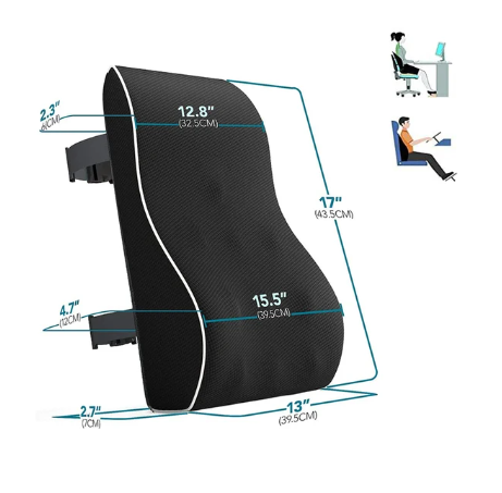 Lumbar Support Pillow Memory Foam Relieve Back Pain Car Seat Waist Cushion Soft Comfortable For Office Home Car Color Black 1 Lumbar Support Pillow Memory Foam Relieve Back Pain Car Seat Waist Cushion Soft Comfortable For Office Home Car Color Black