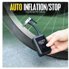 Bike Pump Electric Portable Bicycle Pump, 150 PSI Mini Tire Pump with Digital PSI Pressure Gauge, Tire Inflator Bike Air Pump Au