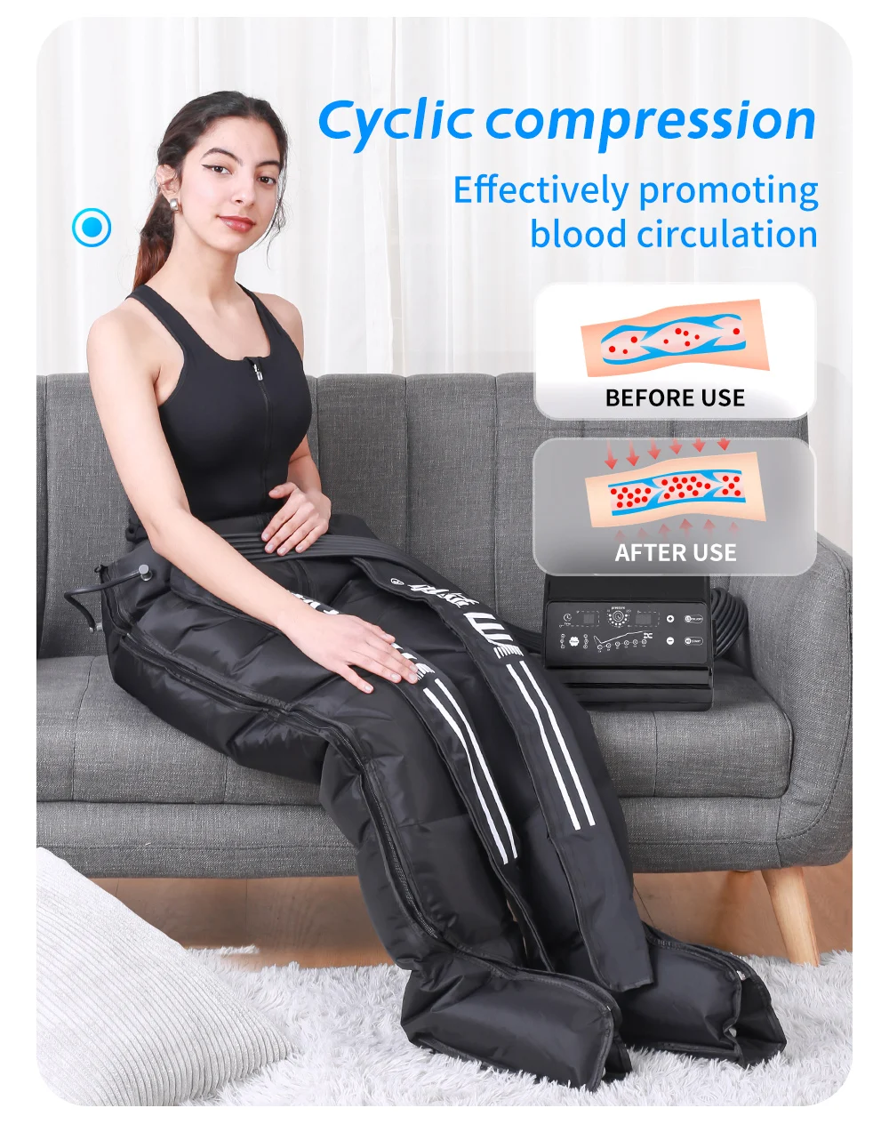 6-Chamber Exercise Recovery Boots Foot Air Wave Pressure Massage Leg Lymphatic Drainage Relaxation and Recovery Ion Therapy 1 6-Chamber Exercise Recovery Boots Foot Air Wave Pressure Massage Leg Lymphatic Drainage Relaxation and Recovery Ion Therapy