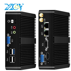 XCY Fanless Mini PC Intel Celeron J1900 Quad-Cores 2.0GHz 2x RS232 2x LAN Windows 10 Linux Embedded IoT Industrial Computer