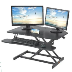 VEVOR Double-Layer Standing Desk Converter 36" x 23.6" Height Adjustable Standing Desk Sit to Stand Converter Stand Up Home Desk