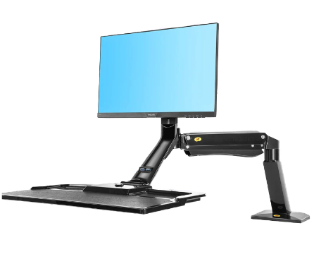 NB40 Ergonomic Height Adjust Computer Sit Stand Workstation 22-32 Inch Monitor Mount Bracket with Keyboard Plate Desk Stand 2 NB40 Ergonomic Height Adjust Computer Sit Stand Workstation 22-32 Inch Monitor Mount Bracket with Keyboard Plate Desk Stand - Image 2
