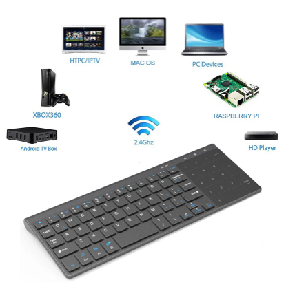 Slim 2.4G Wireless Keyboard with Touchpad Mouse Number Numeric USB Wireless Keypoard for Android Windows Desktop Laptop TV Box 2 Slim 2.4G Wireless Keyboard with Touchpad Mouse Number Numeric USB Wireless Keypoard for Android Windows Desktop Laptop TV Box - Image 2