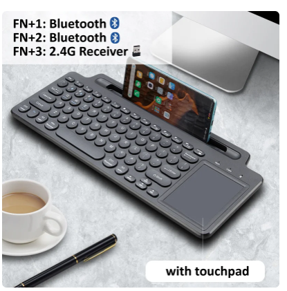 Wireless Keyboard Bluetooth Keyboard Mouse Card Slot Numeric Keypad for Android IOS Desktop Laptop PC Gamer 2 Wireless Keyboard Bluetooth Keyboard Mouse Card Slot Numeric Keypad for Android IOS Desktop Laptop PC Gamer - Image 2