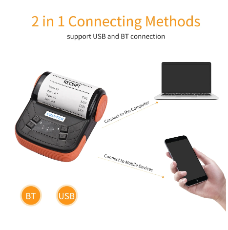 80mm Thermal Printer Portable Receipt Ticket Wireless Bluetooth Mobile Pocket Bill Printer Android Phone PC Printer 6 80mm Thermal Printer Portable Receipt Ticket Wireless Bluetooth Mobile Pocket Bill Printer Android Phone PC Printer - Image 6
