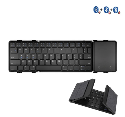 Wireless Folding Keyboard with Touchpad/Numberpad Rechargeable Foldable Bluetooth Keyboard for Tablet Ipad 1 Wireless Folding Keyboard with Touchpad/Numberpad Rechargeable Foldable Bluetooth Keyboard for Tablet Ipad