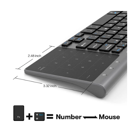 Slim 2.4G Wireless Keyboard with Touchpad Mouse Number Numeric USB Wireless Keypoard for Android Windows Desktop Laptop TV Box 3 Slim 2.4G Wireless Keyboard with Touchpad Mouse Number Numeric USB Wireless Keypoard for Android Windows Desktop Laptop TV Box - Image 3