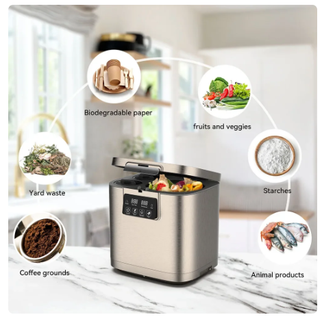 Household Stainless Steel Kitchen Food Garbage Disposal Electric Waste Food Recycling Machine Composting for Home 3 Household Stainless Steel Kitchen Food Garbage Disposal Electric Waste Food Recycling Machine Composting for Home - Image 3