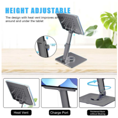 Aluminum Tablet Stand Desk Riser 360° Rotation Multi-Angle Height Adjustable Foldable Holder Dock For Xiaomi iPad Tablet Laptop