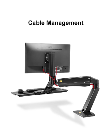 NB40 Ergonomic Height Adjust Computer Sit Stand Workstation 22-32 Inch Monitor Mount Bracket with Keyboard Plate Desk Stand 4 NB40 Ergonomic Height Adjust Computer Sit Stand Workstation 22-32 Inch Monitor Mount Bracket with Keyboard Plate Desk Stand - Image 4