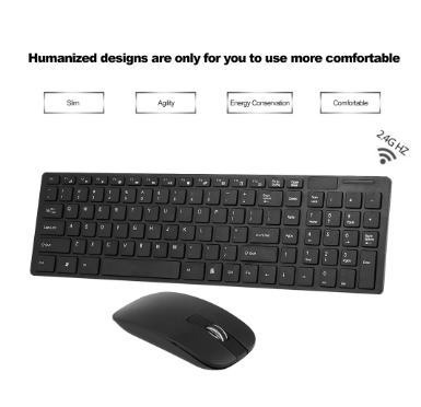 K-06 2.4G Wireless Keyboard and Mouse Combo Computer Keyboard with Mouse Plug and Play Black Keyboard Mouse for Laptop 2 K-06 2.4G Wireless Keyboard and Mouse Combo Computer Keyboard with Mouse Plug and Play Black Keyboard Mouse for Laptop - Image 2
