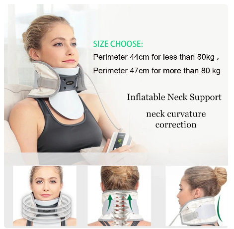 Neck Traction Device Neck Hot Compress Inflatable Cervical Vertebra Tractor Support Stretcher Posture Corrector Cervical Collar 3 Neck Traction Device Neck Hot Compress Inflatable Cervical Vertebra Tractor Support Stretcher Posture Corrector Cervical Collar - Image 3