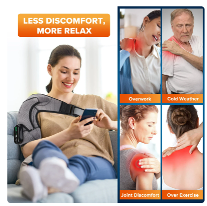 Electric Heating Shoulder Pad Smart Vibration Massager LED Display 3 Levels Adjustable Therapy Brace For Arthritis Pain Relief 3 Electric Heating Shoulder Pad Smart Vibration Massager LED Display 3 Levels Adjustable Therapy Brace For Arthritis Pain Relief - Image 3