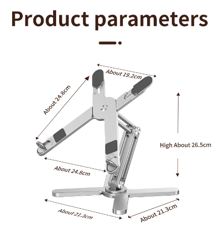 Foldable Laptop Stand 360°Rotation Notebook Table Aluminum Alloy Holder Portable Book Tablet Bracket with Heat Dissipation 6 Foldable Laptop Stand 360°Rotation Notebook Table Aluminum Alloy Holder Portable Book Tablet Bracket with Heat Dissipation - Image 6
