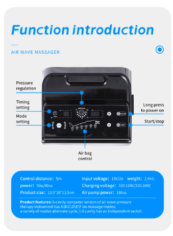 6-Chamber Exercise Recovery Boots Foot Air Wave Pressure Massage Leg Lymphatic Drainage Relaxation and Recovery Ion Therapy 6 6-Chamber Exercise Recovery Boots Foot Air Wave Pressure Massage Leg Lymphatic Drainage Relaxation and Recovery Ion Therapy - Image 6