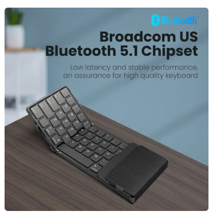 Wireless Folding Keyboard with Touchpad/Numberpad Rechargeable Foldable Bluetooth Keyboard for Tablet Ipad 6 Wireless Folding Keyboard with Touchpad/Numberpad Rechargeable Foldable Bluetooth Keyboard for Tablet Ipad - Image 6