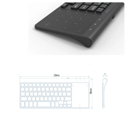 Slim 2.4G Wireless Keyboard with Touchpad Mouse Number Numeric USB Wireless Keypoard for Android Windows Desktop Laptop TV Box 6 Slim 2.4G Wireless Keyboard with Touchpad Mouse Number Numeric USB Wireless Keypoard for Android Windows Desktop Laptop TV Box - Image 6