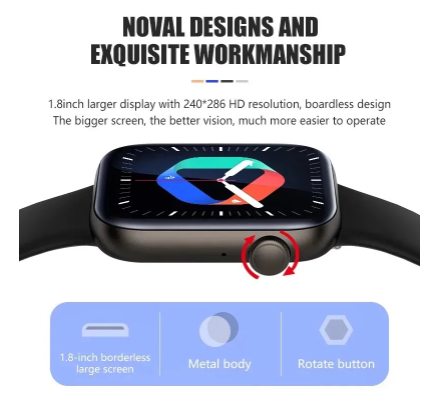 1.8" Big Screen Smart Watch for Men & Women - Health Wristwatch for Redmi Note, Mi, and Poco Series 6 1.8" Big Screen Smart Watch for Men & Women - Health Wristwatch for Redmi Note, Mi, and Poco Series - Image 6