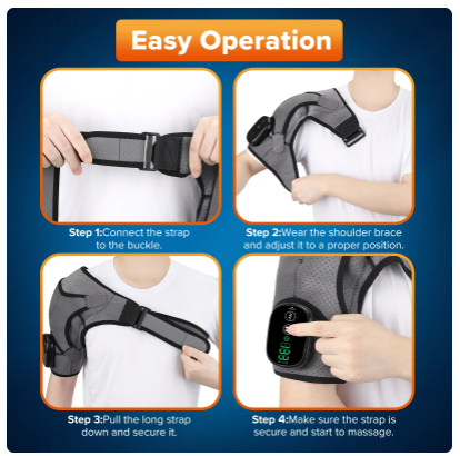 Electric Heating Shoulder Pad Smart Vibration Massager LED Display 3 Levels Adjustable Therapy Brace For Arthritis Pain Relief 5 Electric Heating Shoulder Pad Smart Vibration Massager LED Display 3 Levels Adjustable Therapy Brace For Arthritis Pain Relief - Image 5