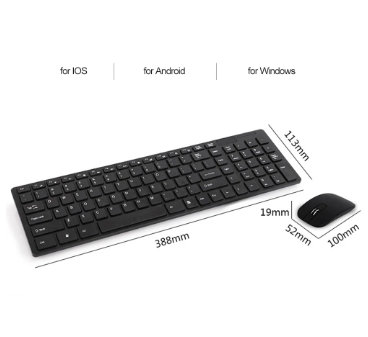 K-06 2.4G Wireless Keyboard and Mouse Combo Computer Keyboard with Mouse Plug and Play Black Keyboard Mouse for Laptop 5 K-06 2.4G Wireless Keyboard and Mouse Combo Computer Keyboard with Mouse Plug and Play Black Keyboard Mouse for Laptop - Image 5