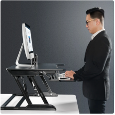 Hyvarwey ID-36 EasyUp Height Adjust Sit Stand Desk Riser Foldable Laptop Desk Notebook/Monitor Holder Stand With Keyboard Tray